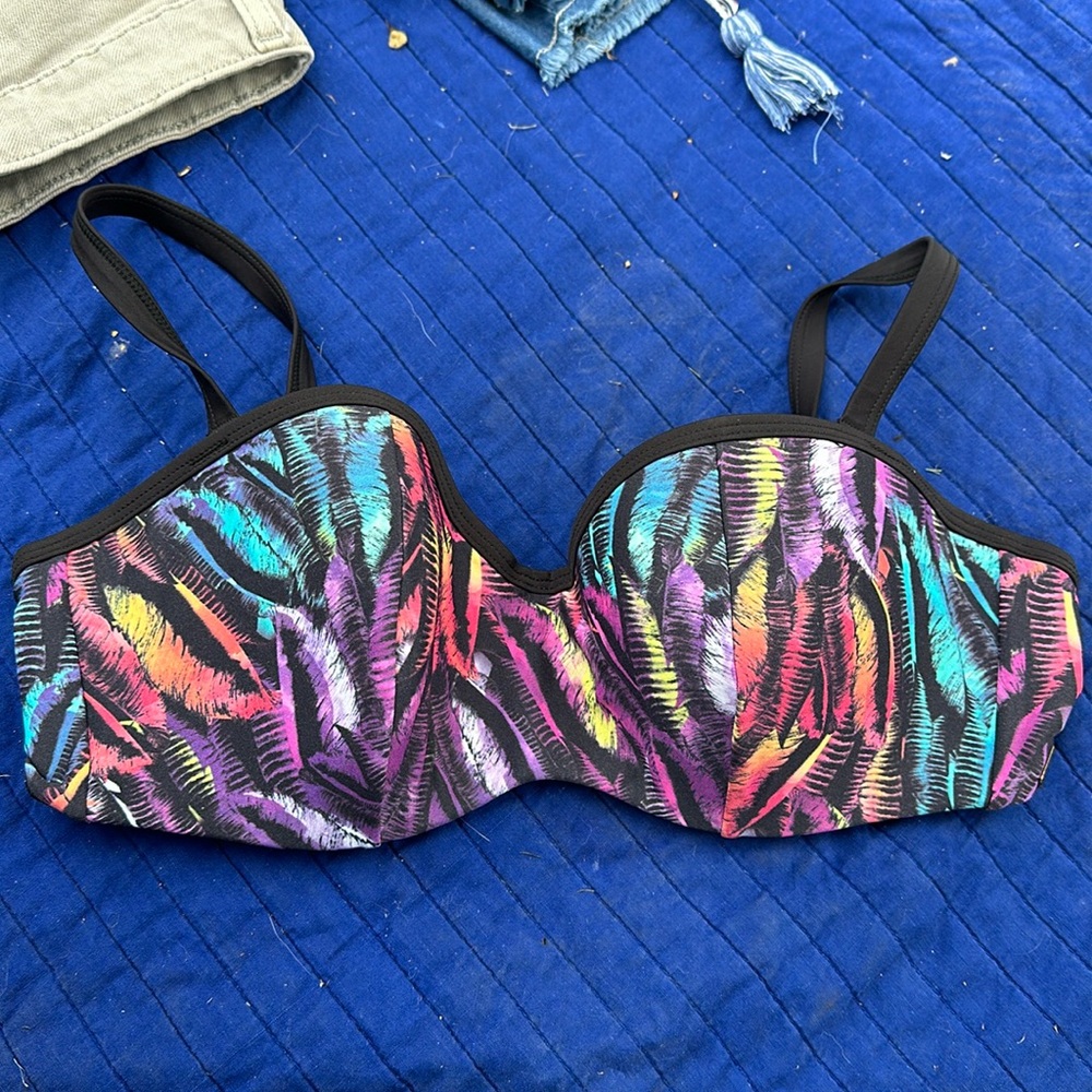 Panache feather bikini top and bottom